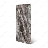 Royal Obsidian glossy porcelain tile 60x120cm with 9mm thickness features deep black tones, bold natural veining and elegant polished surface finish.