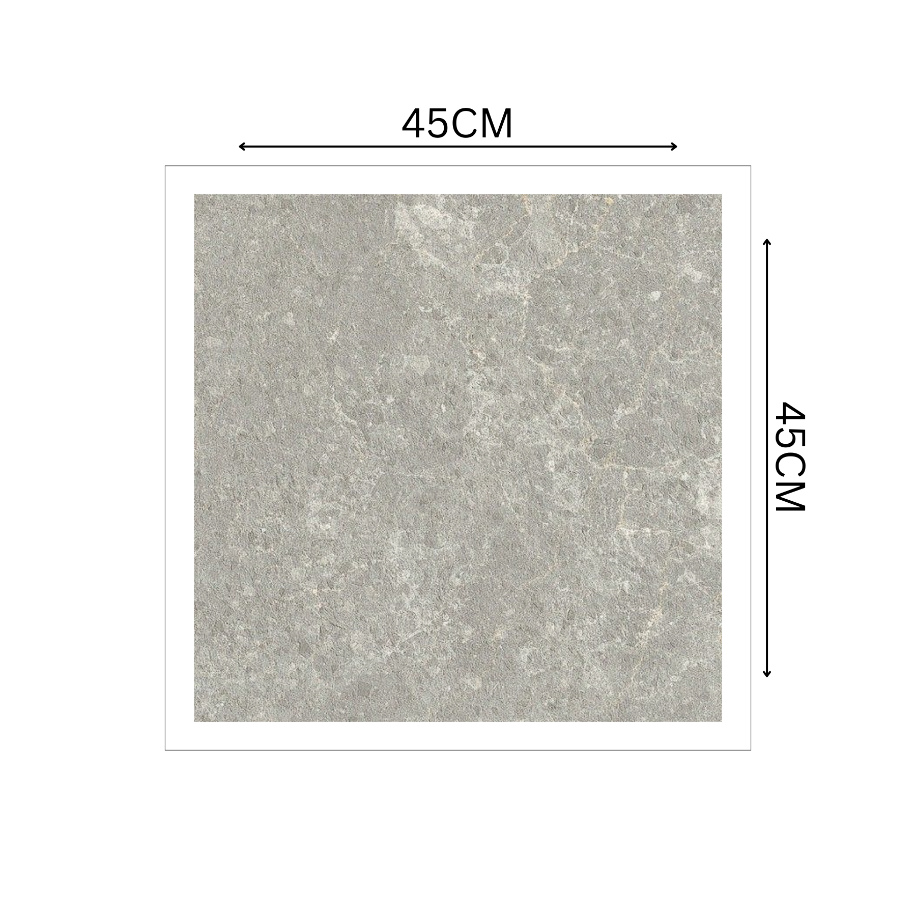 SAUDI 45x45cm Matt Porcelain Tile 12MM Earthy Stone Look, Slip-Resistant