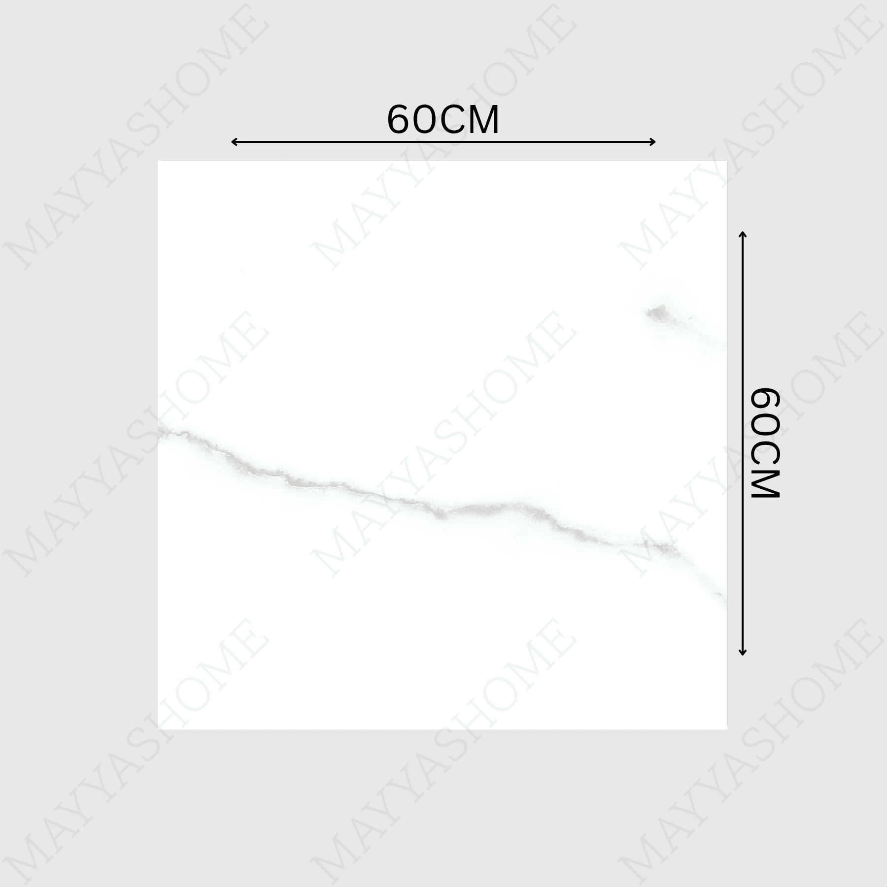 STATUARIO 60x60cm Glossy Porcelain Tile – 09MM Classic White Marble Look