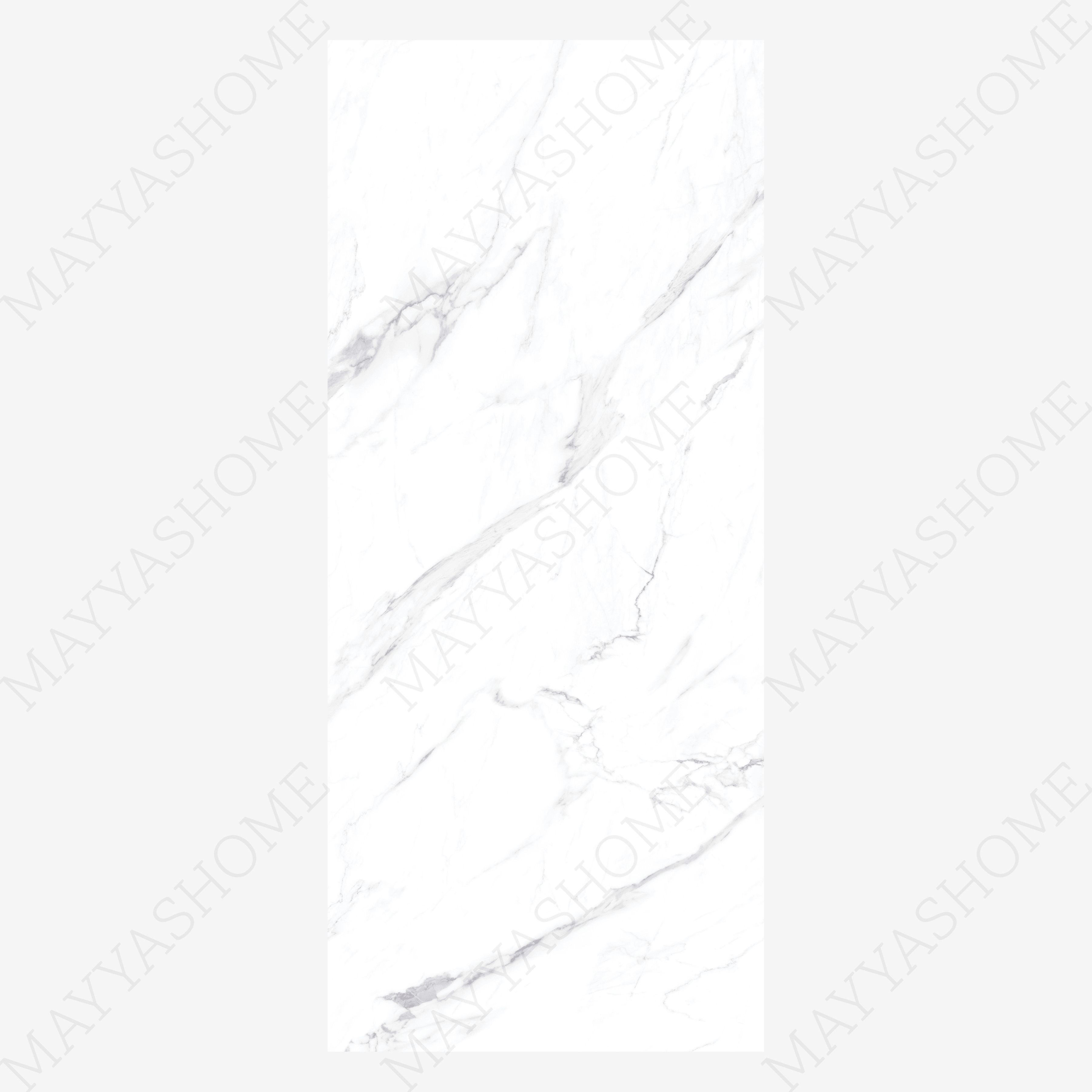 STATUARIO REGALIA 120x278cm white marble look tile with luxurious veining and a brilliant glossy finish. A premium large format tile for elegant interiors.