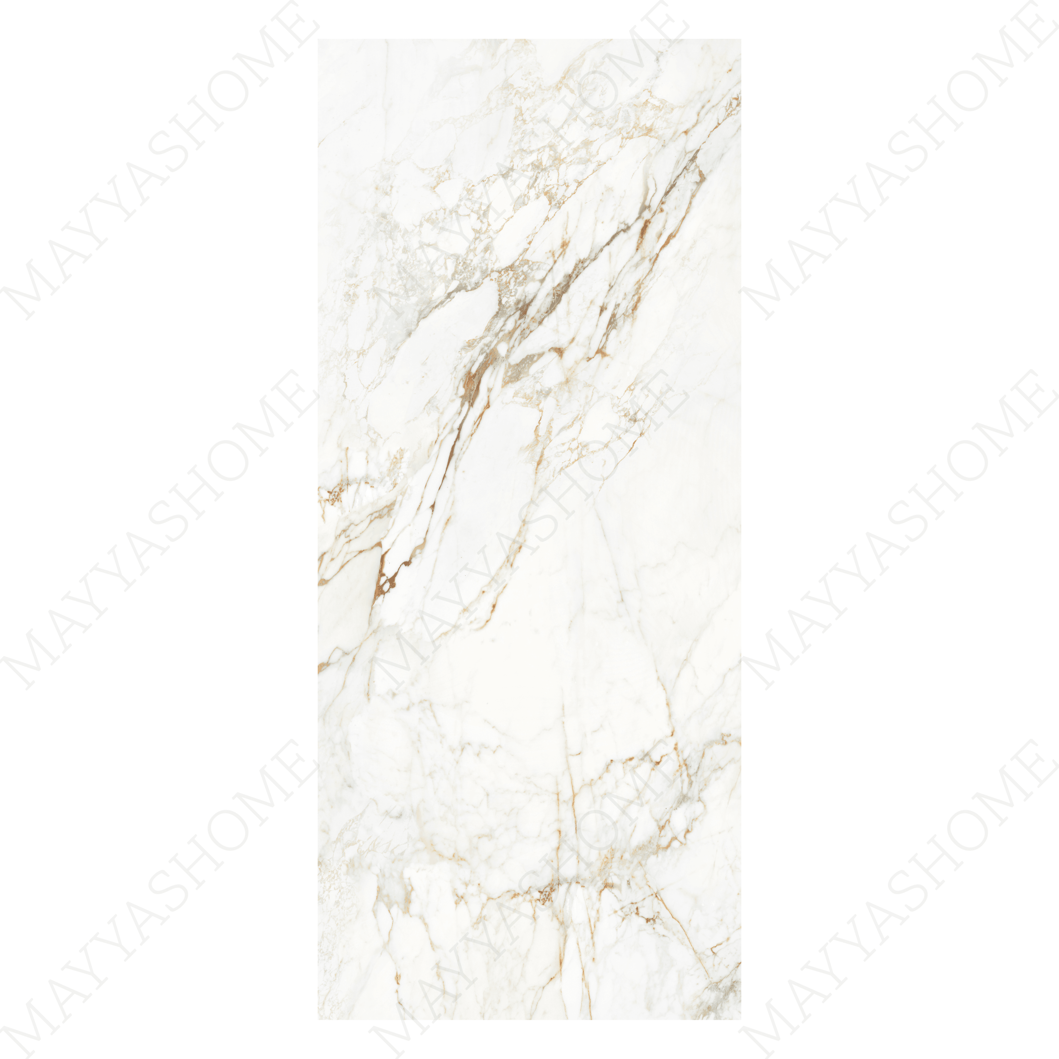 Serbia Gold 120x278cm glossy porcelain tile with golden veining on a creamy base. Luxurious 09mm slab for premium floors and feature walls.