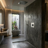 Single water built-in timed shower tap with 15–25 second push-button control, installation box and anti-vandal protection for commercial and public shower facilities.