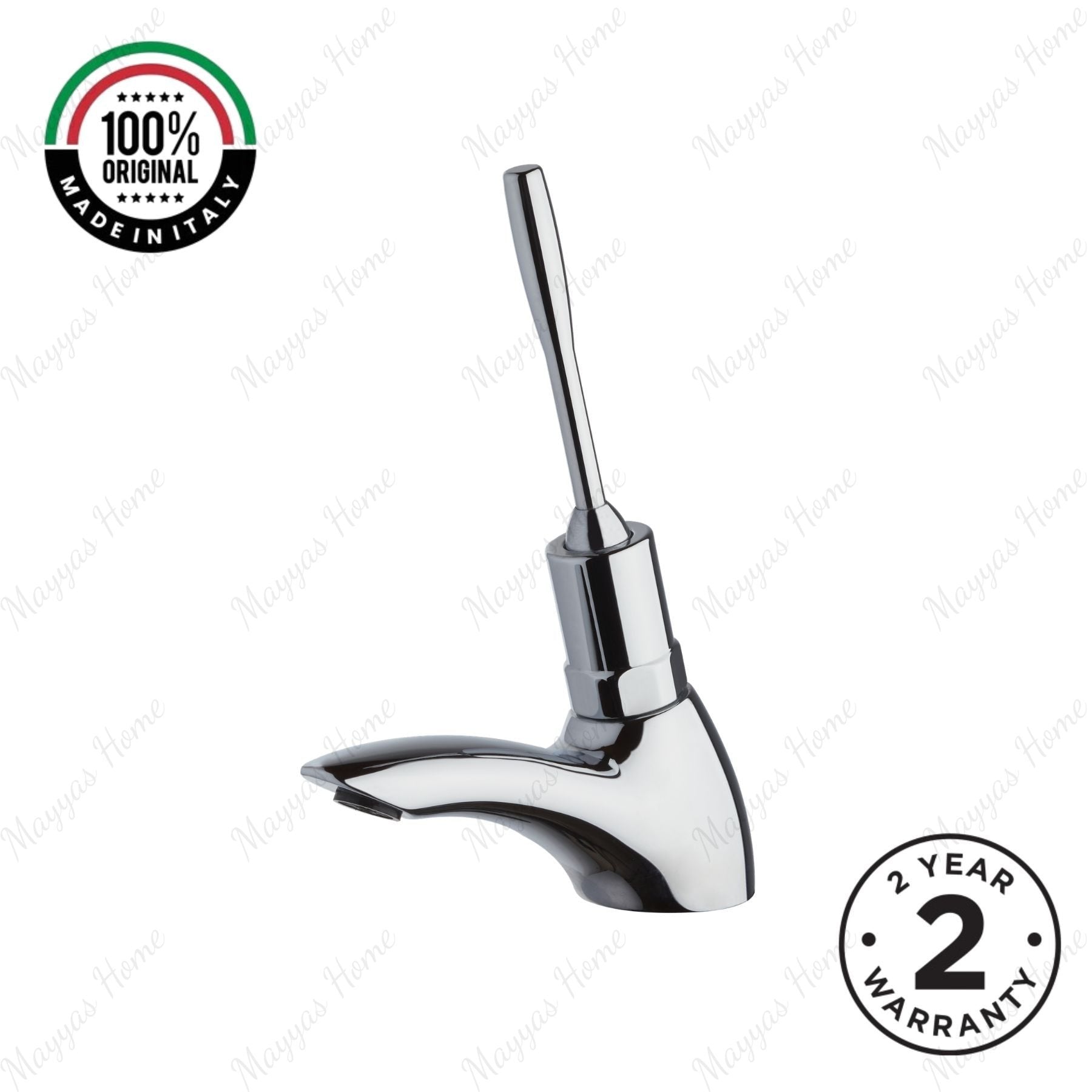 Single water timed sink tap with 8–12 second lever control, chrome finish and above-counter installation. Ideal for UAE commercial, healthcare and public washrooms.
