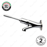 Single water timed sink tap with 8–12 second lever control, wall-mounted installation and flow limiter options. Ideal for UAE commercial washrooms.
