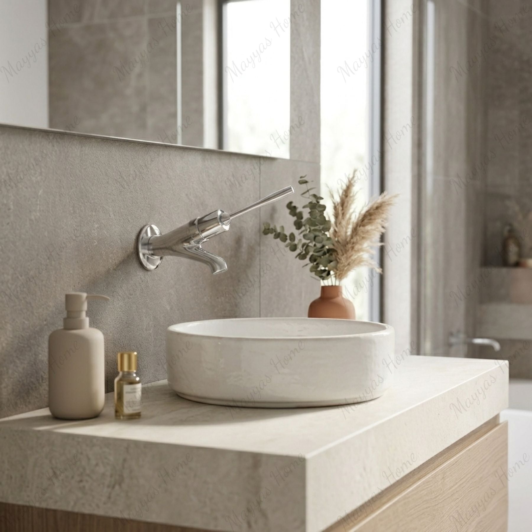 Single water timed sink tap with 8–12 second lever control, wall-mounted installation and flow limiter options. Ideal for UAE commercial washrooms.