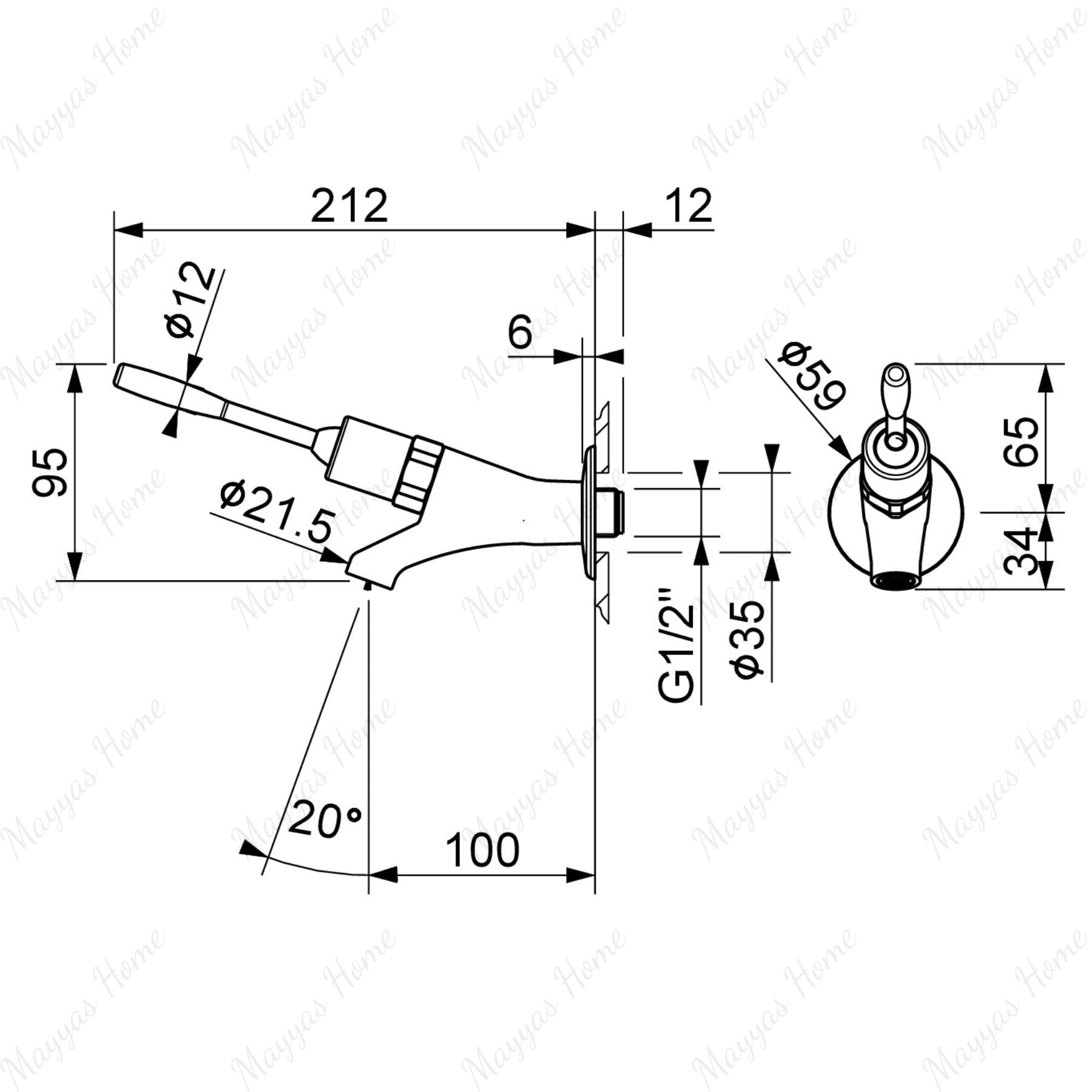 Single water timed sink tap with 8–12 second lever control, wall-mounted installation and flow limiter options. Ideal for UAE commercial washrooms.