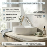 Single water timed sink tap with 8–12 second push-button control, anti-vandal protection and water-saving flow options for UAE commercial washrooms.