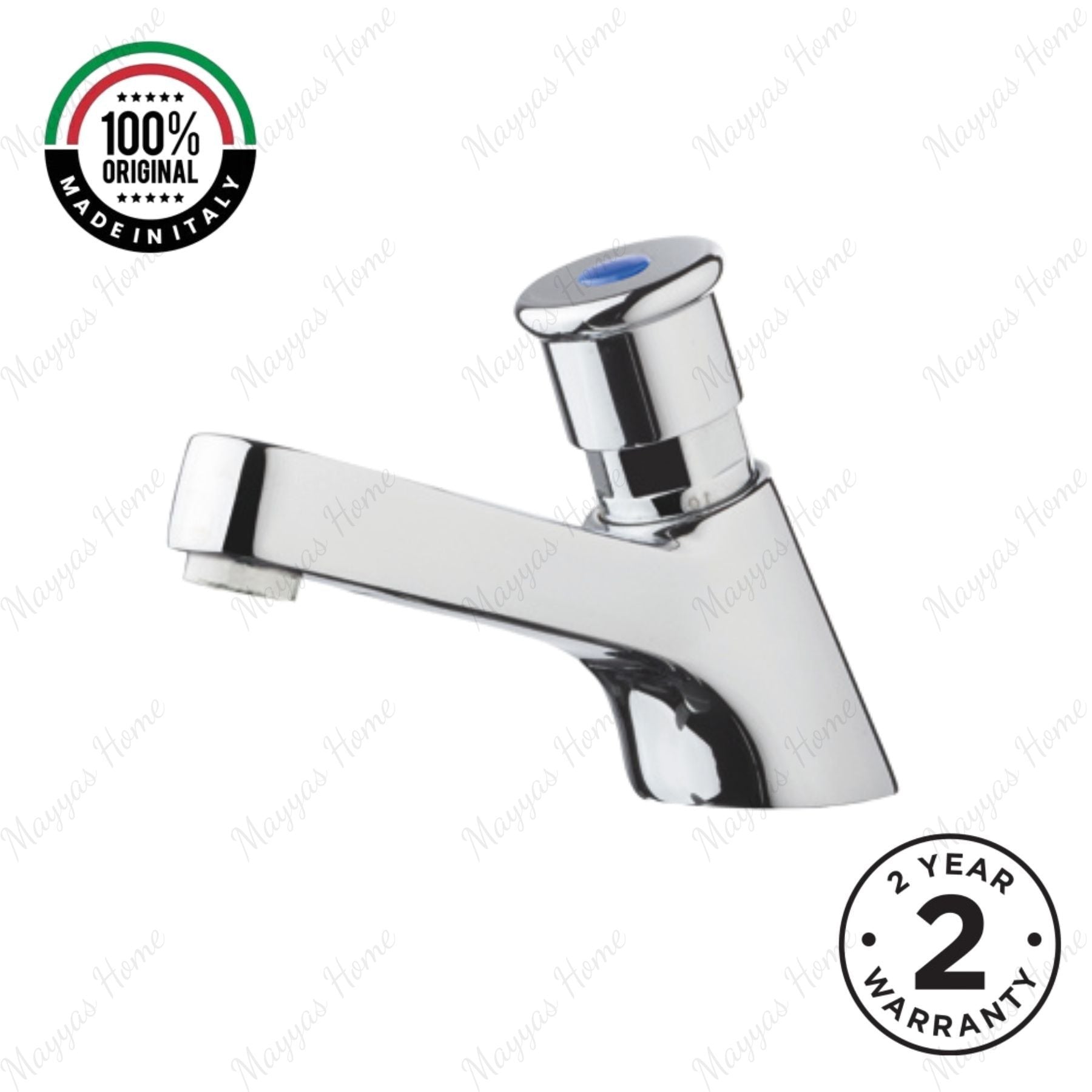 Single water timed sink tap with 8–12 second push-button operation, anti-vandal protection, adjustable flow, and water-saving performance for UAE washrooms.