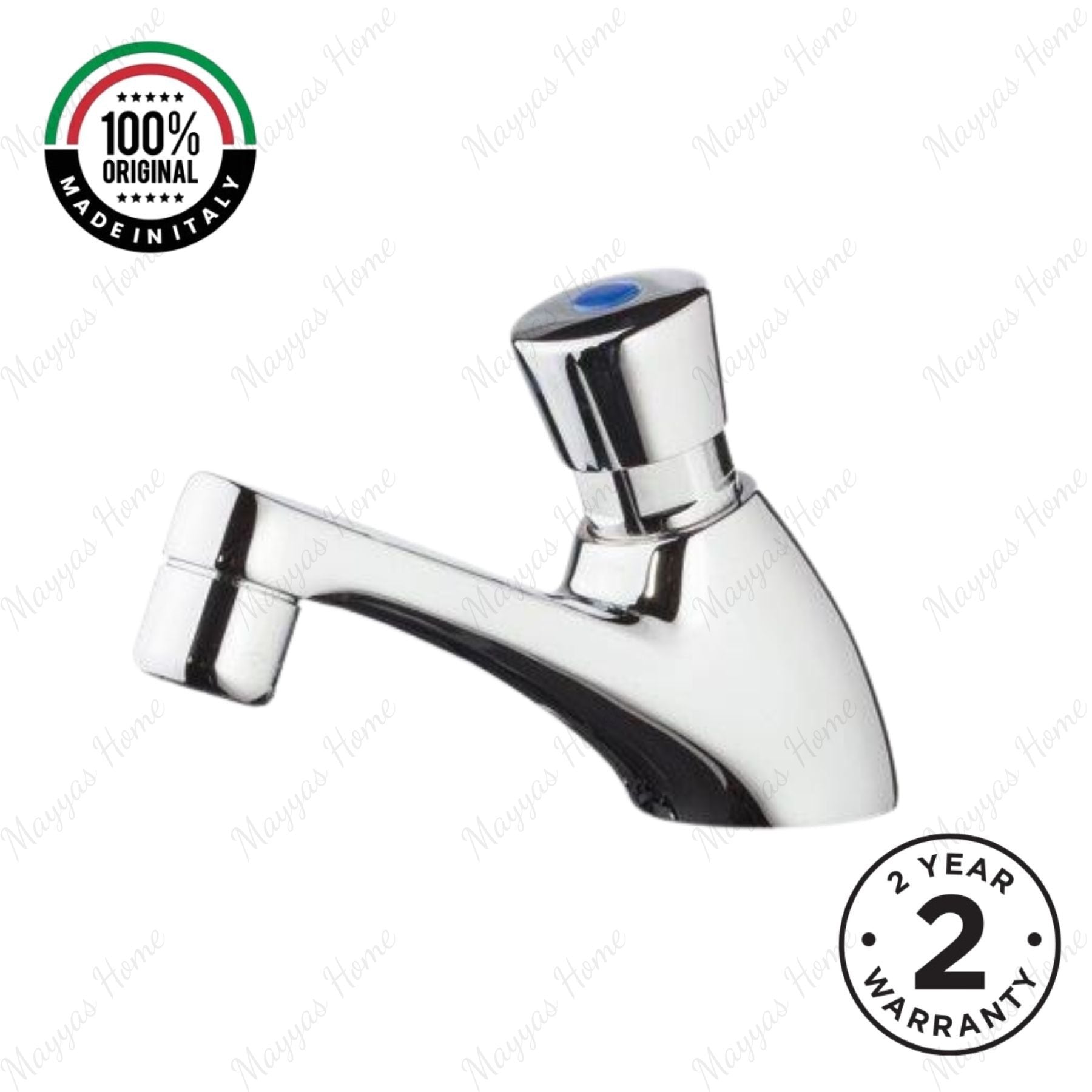 Single water timed sink tap with push-button control, integrated aerator, anti-vandal protection and adjustable flow options for commercial and public washrooms in UAE.