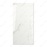 Smoke White glossy marble effect porcelain tile 60x120cm with 9mm thickness delivers a clean white look with subtle grey movement.