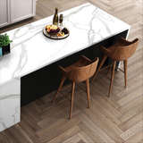 Statuario Oro glossy white body porcelain tile with elegant marble-look design