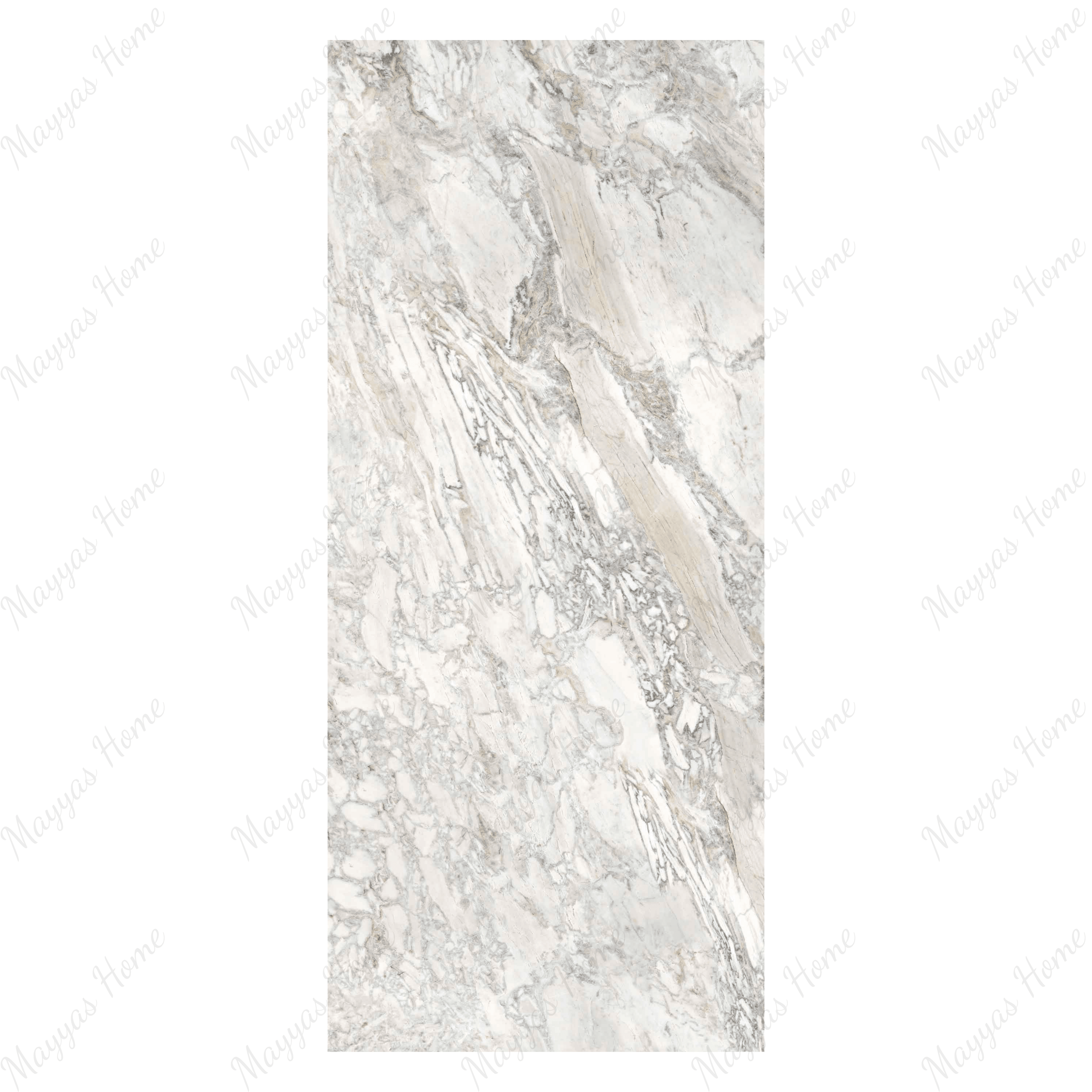 Statuario Elight 120x280cm carving matt porcelain tile with white marble look and grey veining. Perfect for luxury walls and floors.