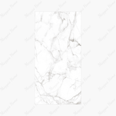 Statuario Marble 120x240cm glossy tile with bold grey veining on white. Perfect for walls and floors, adding timeless elegance to modern interiors.