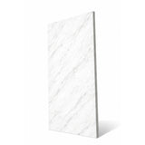 Statuario Platina porcelain slab in 120x280cm with 6mm thickness and polished/matt finishes, ideal for luxury marble-look floors, walls and interiors.