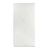 Statuario Pulido matt marble effect porcelain tile 60x120cm with 9mm thickness features white base, soft grey veining and smooth finish.