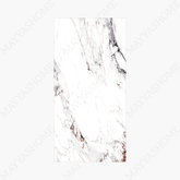 Statuario Rena 120x240cm glossy tile with grey veining on a white base. Durable and elegant, perfect for walls, floors, and modern luxury interiors.
