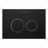 Stylish Halo Black Matt flush plate with dual-flush function, premium matte finish, and concealed cistern compatibility for modern luxury bathrooms.