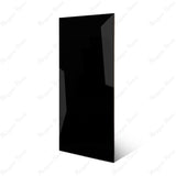 Super Black glossy porcelain tile 60x120cm with 9mm thickness features deep black surface, sleek texture and elegant polished finish.
