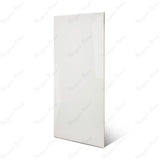Super White glossy marble effect porcelain tile 60x120cm with 9mm thickness features pure white base, subtle grey veins and polished finish.