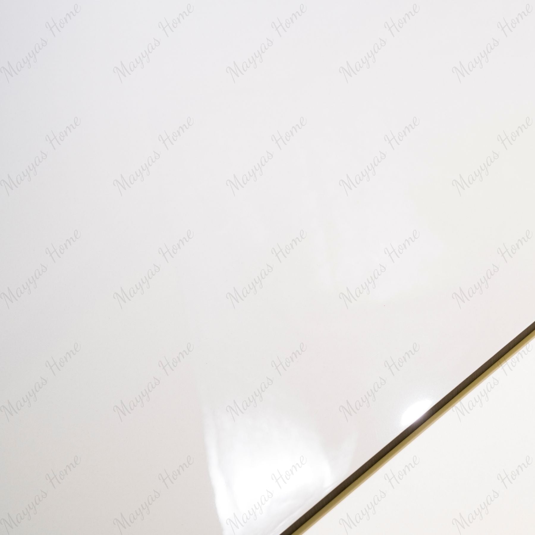 Super White glossy marble effect porcelain tile 60x120cm with 9mm thickness features pure white base, subtle grey veins and polished finish.