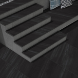 Swiss Black matt black body porcelain tile with elegant dark design