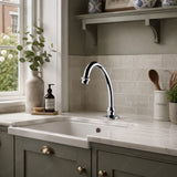 Swivel sink spout designed for above-counter installation with a G1/2 male connection and flow limiter options. Suitable for kitchens, hospitals in UAE.