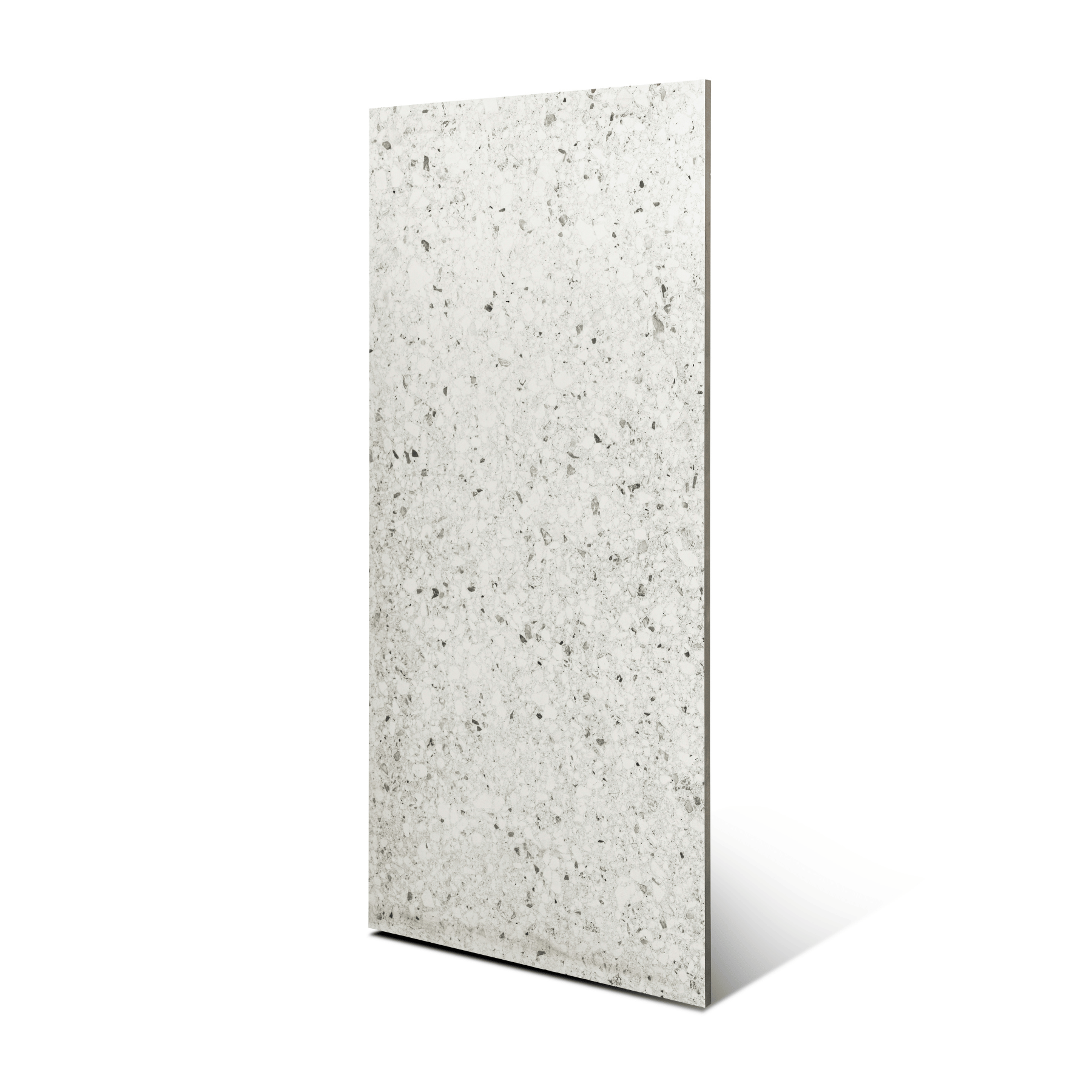 Terrazo Bianco porcelain tile 60x120cm 20mm thickness, terrazzo look design, durable porcelain tile for indoor and outdoor floors.