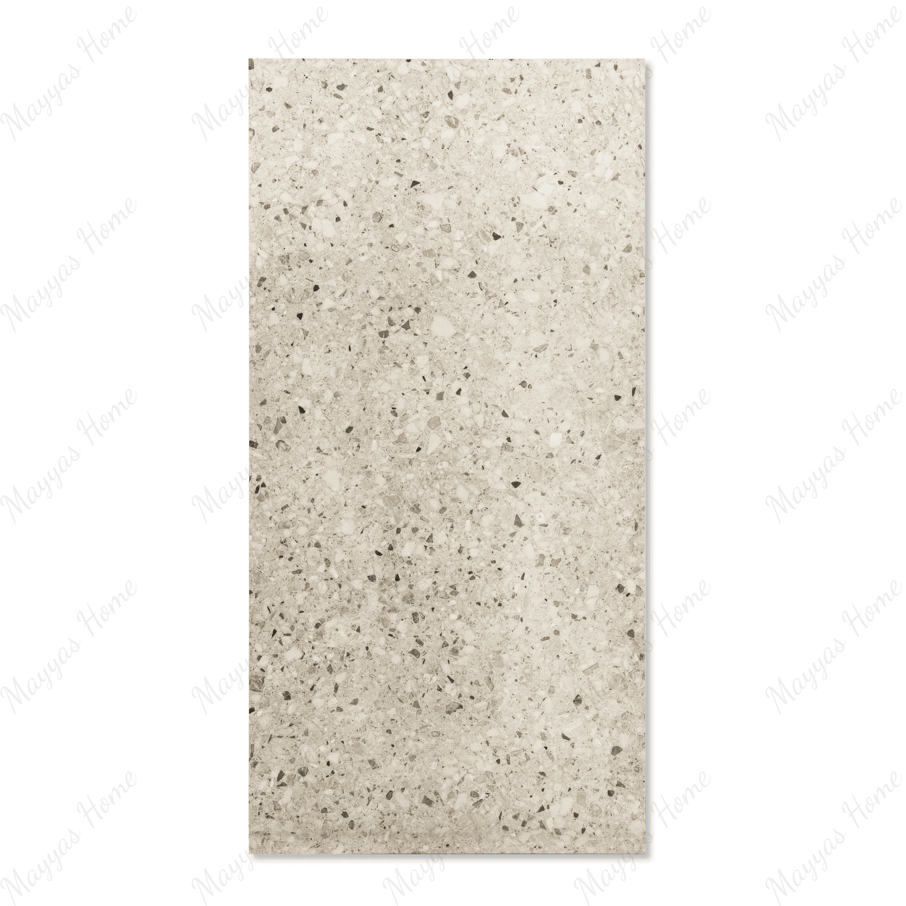 Terrazo Crema porcelain tile 60x120cm 20mm thickness, terrazzo look design, durable porcelain tile for indoor and outdoor floors.