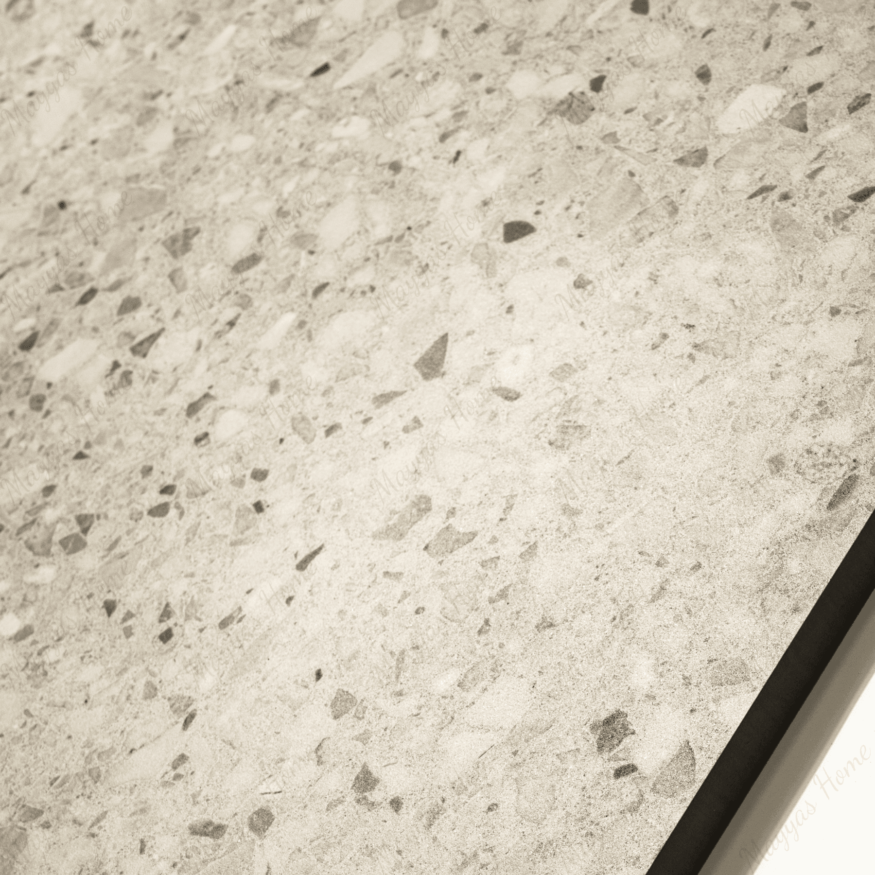 Terrazo Crema porcelain tile 60x120cm 20mm thickness, terrazzo look design, durable porcelain tile for indoor and outdoor floors.