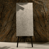 Terrazo Crema porcelain tile 60x120cm 20mm thickness, terrazzo look design, durable porcelain tile for indoor and outdoor floors.