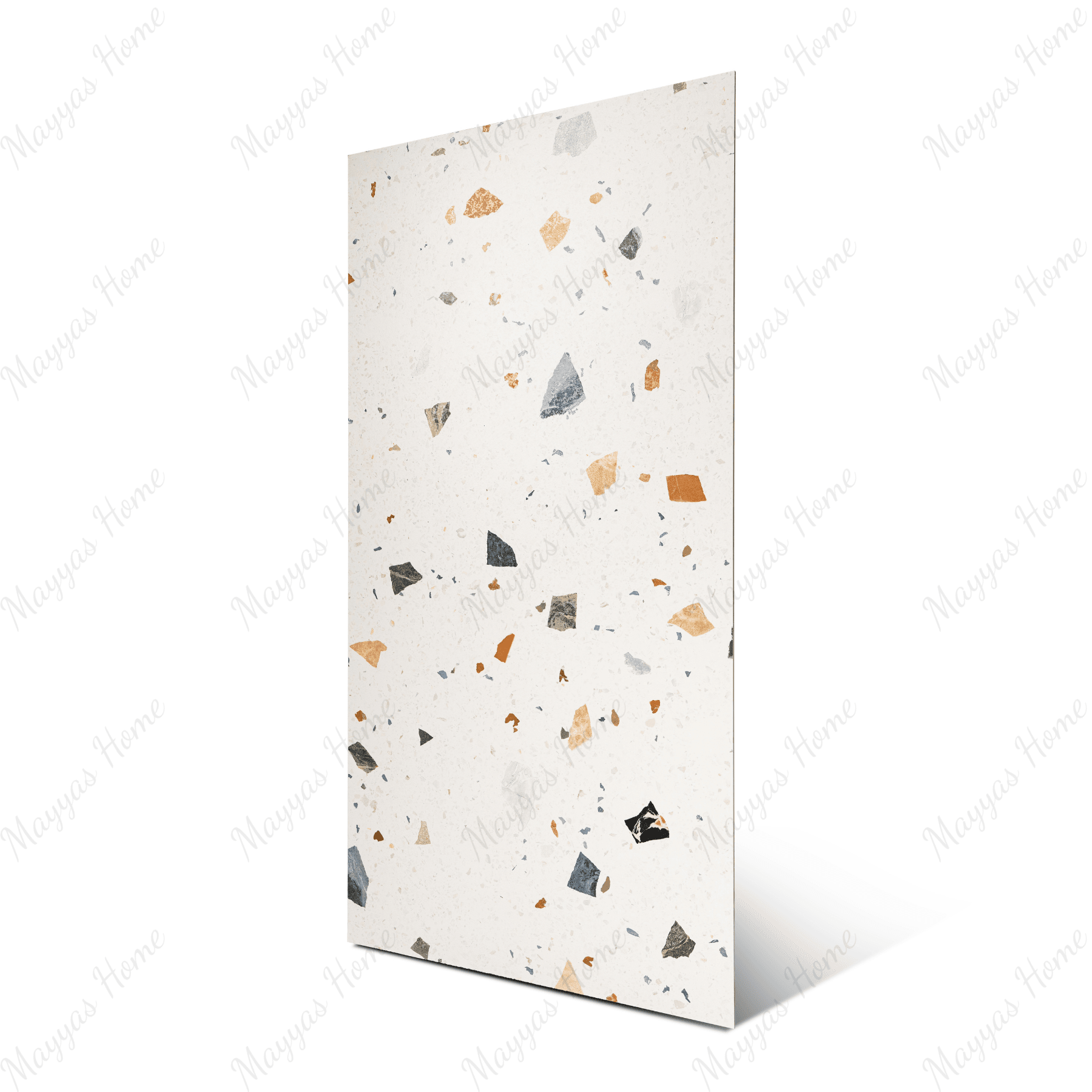 Terrazzo Pastel porcelain tile 60x120cm with 9mm thickness, terrazzo look finish, durable porcelain, ideal for floors and walls.