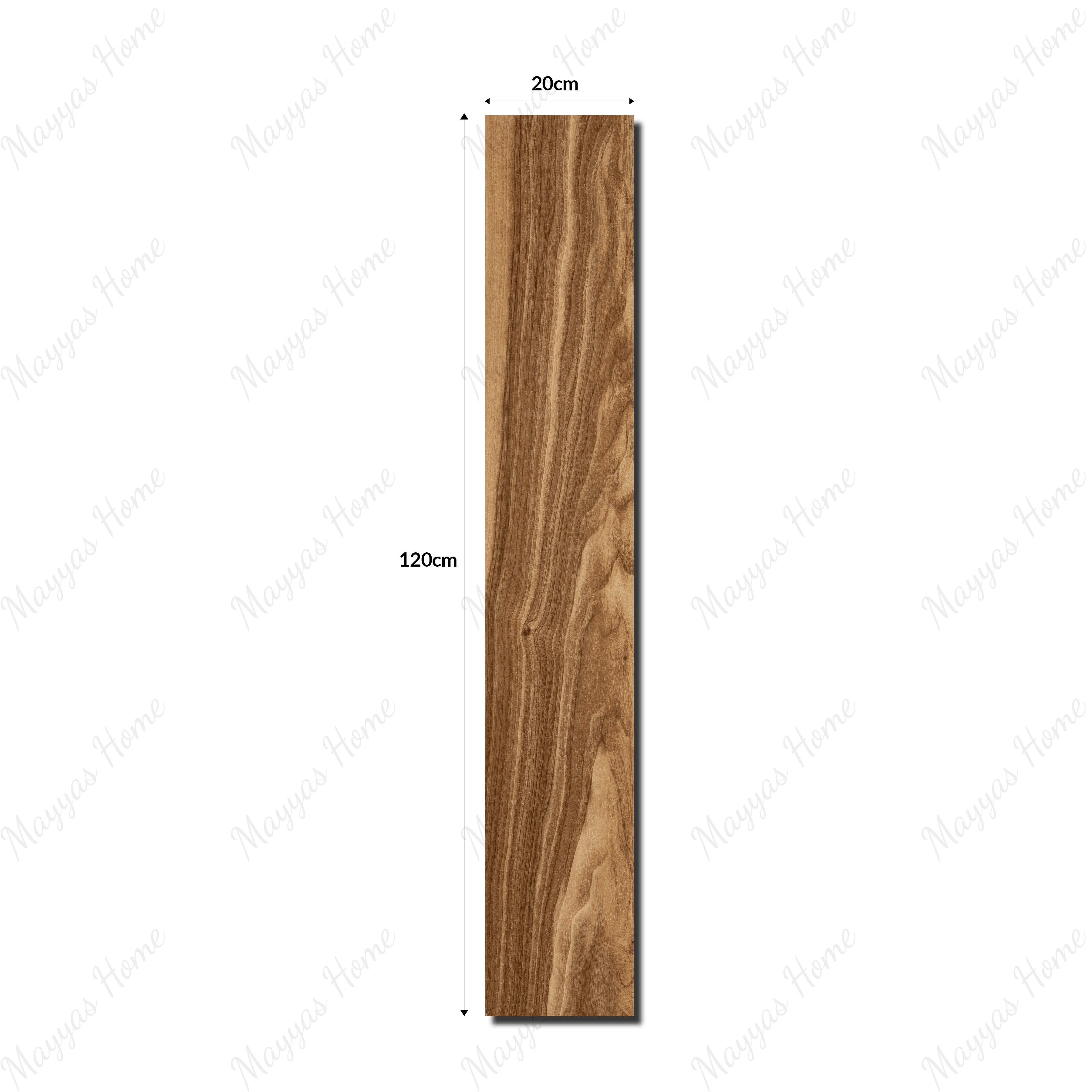 Tiger Wood Brown porcelain tile 20x12cm with 09mm thickness. Natural wood-look design, durable, stylish, and perfect for floors and walls.