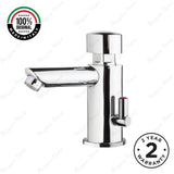 Timed sink mixer tap with 8–12 second push-button operation and anti-vandal protection. Ideal for UAE commercial and public washrooms.