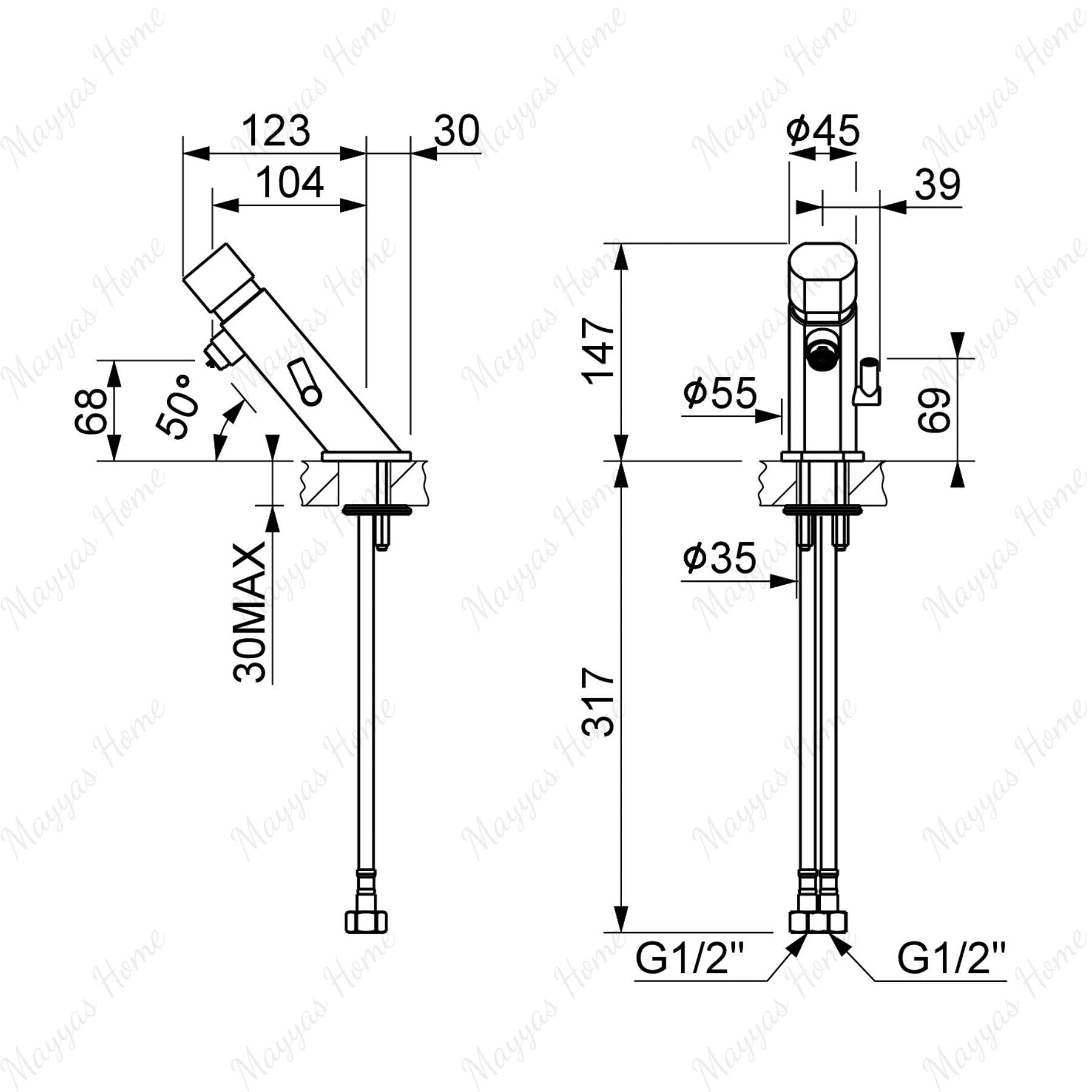 Timed sink mixer tap with 8–12 second push-button operation, anti-vandal protection and water-saving performance. Ideal for UAE commercial and public washrooms.