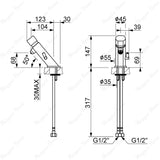 Timed sink mixer tap with 8–12 second push-button operation, anti-vandal protection and water-saving performance. Ideal for UAE commercial and public washrooms.