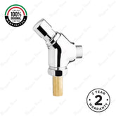 Timed toilet flush valve with push-button control and G 3/4” connection. Durable chrome flush solution for UAE commercial, hospitality, healthcare and public washrooms.