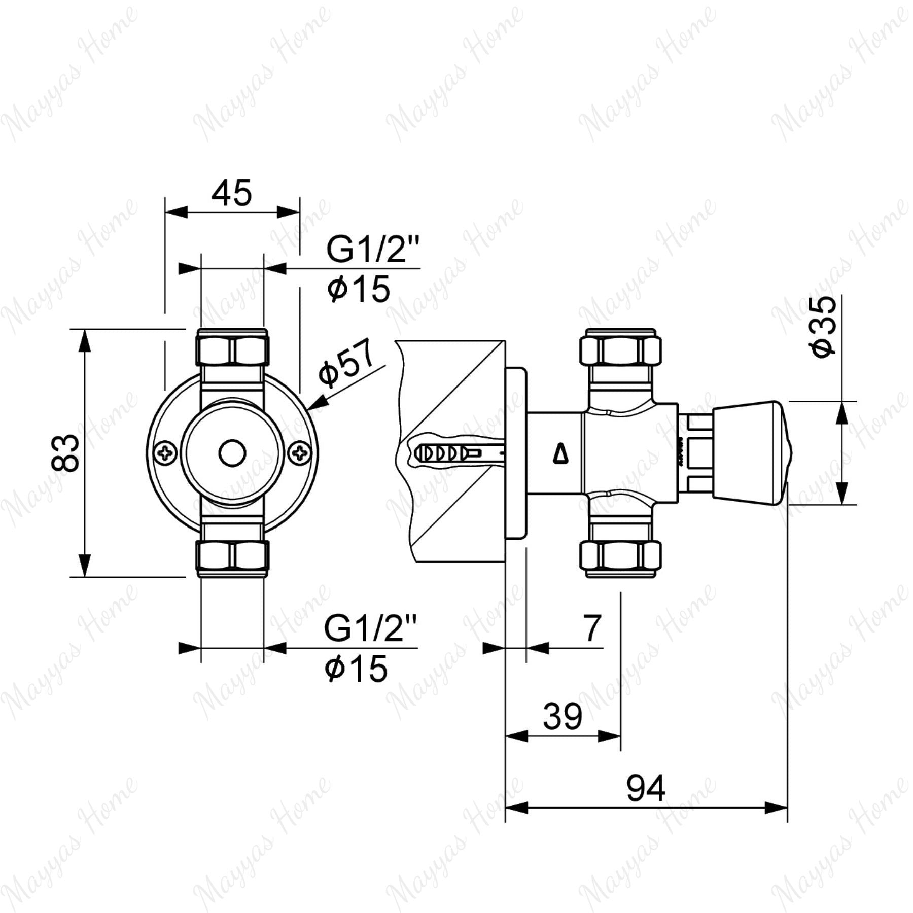Timed urinal flush valve with 4–6 second operation, anti-vandal protection and adjustable flow control. Ideal for commercial and public washrooms in UAE.