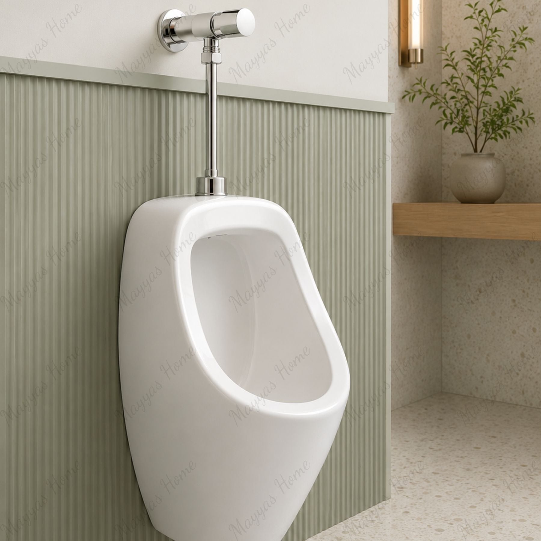 Timed urinal tap with drain pipe, bell, push-button control and anti-vandal system. Ideal for commercial, healthcare and public washrooms across UAE.