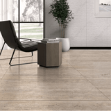 Travertine Beige 120x240cm carving matt porcelain tile. Natural stone look with carved matt texture, 09mm durable thickness for walls and floors.