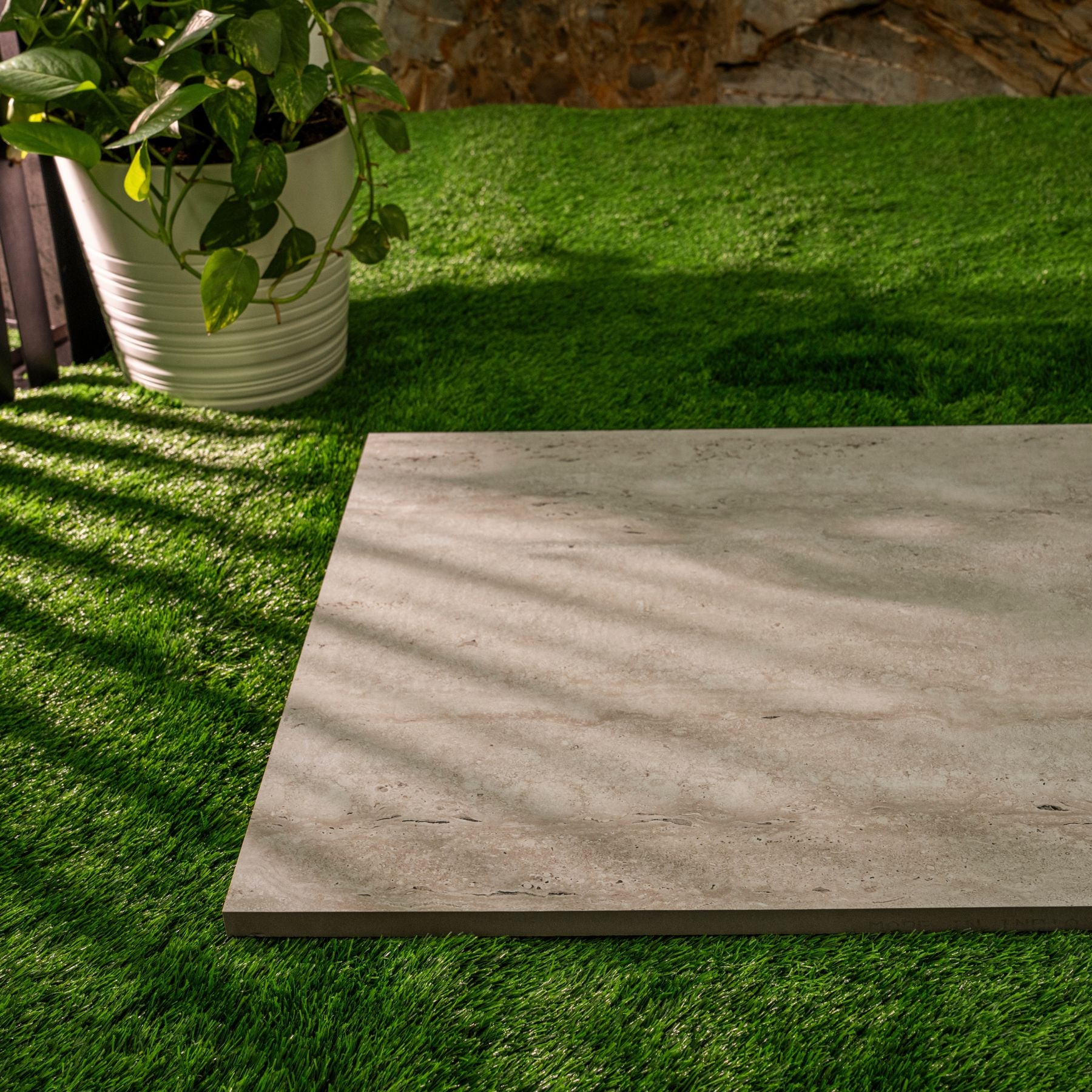 Travertine Beige matt porcelain tile 60x120cm x2mm with warm natural look, durable large format surface ideal for modern floors, walls and premium interiors.