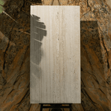 Travertine Latte porcelain tile 80x60cm 9mm thickness, beige travertine look design, durable porcelain tile for elegant floors and walls.