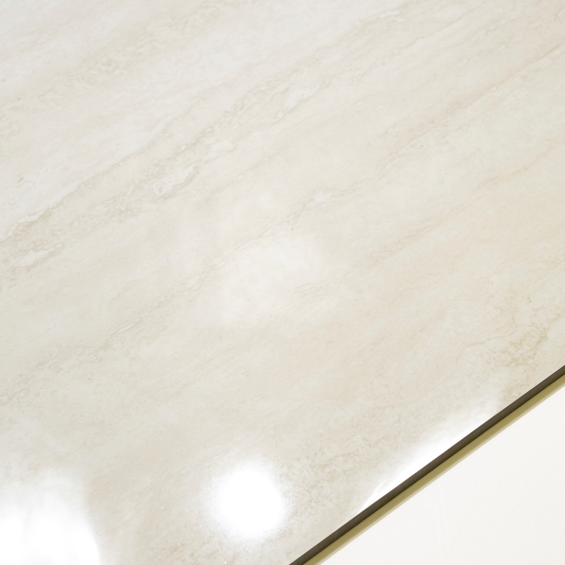 Travertino Mist porcelain tile 60x120cm 9mm thickness, light grey travertine look, durable porcelain tile for modern floors and walls.