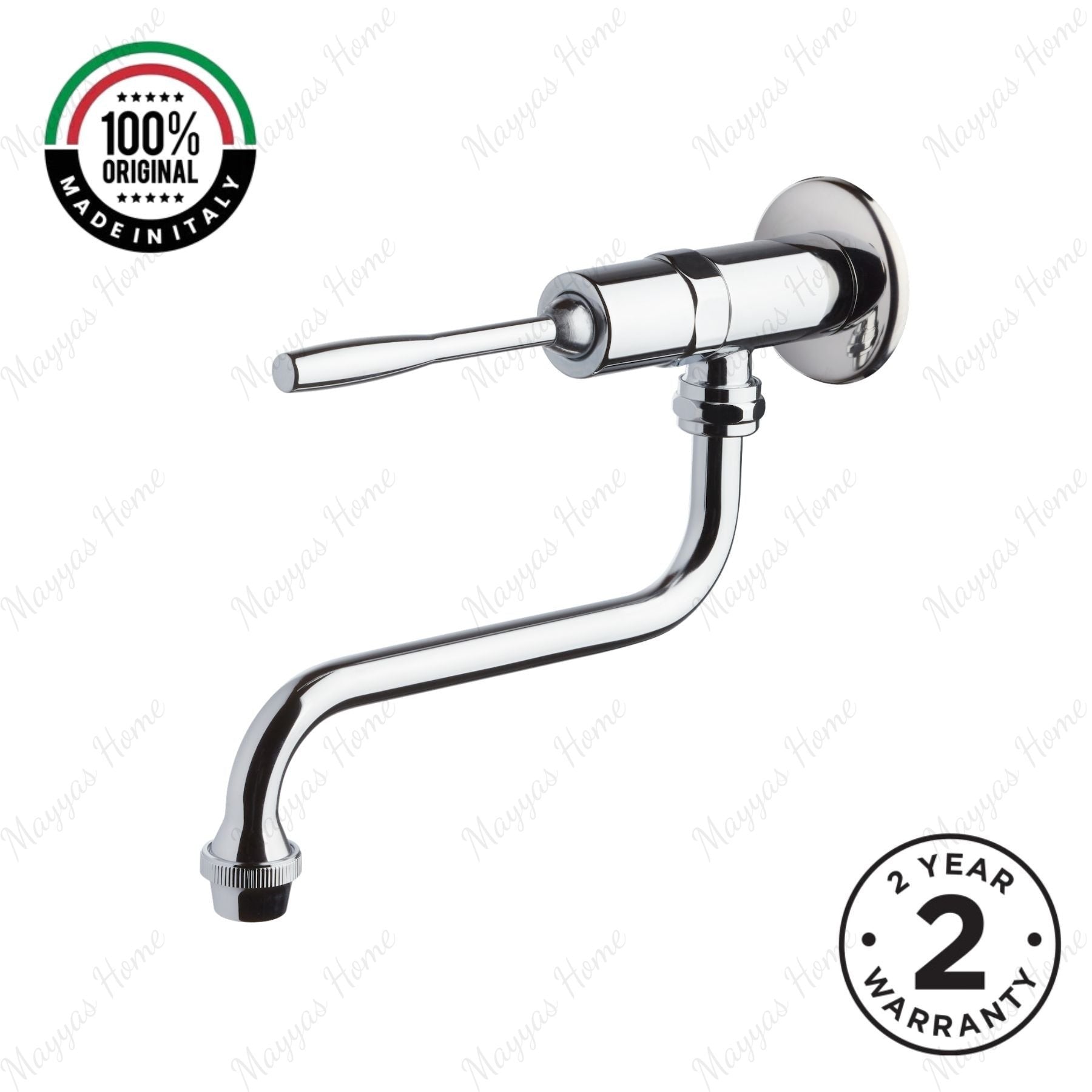 Wall-mounted single-water timed sink tap with adjustable spout and lever control for healthcare, hospitality, commercial and public washrooms in the UAE.