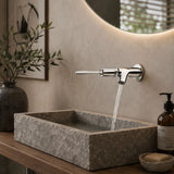 Wall-mounted single-water timed sink tap with lever control and automatic shut-off for healthcare, hospitality, educational and commercial washrooms in the UAE.