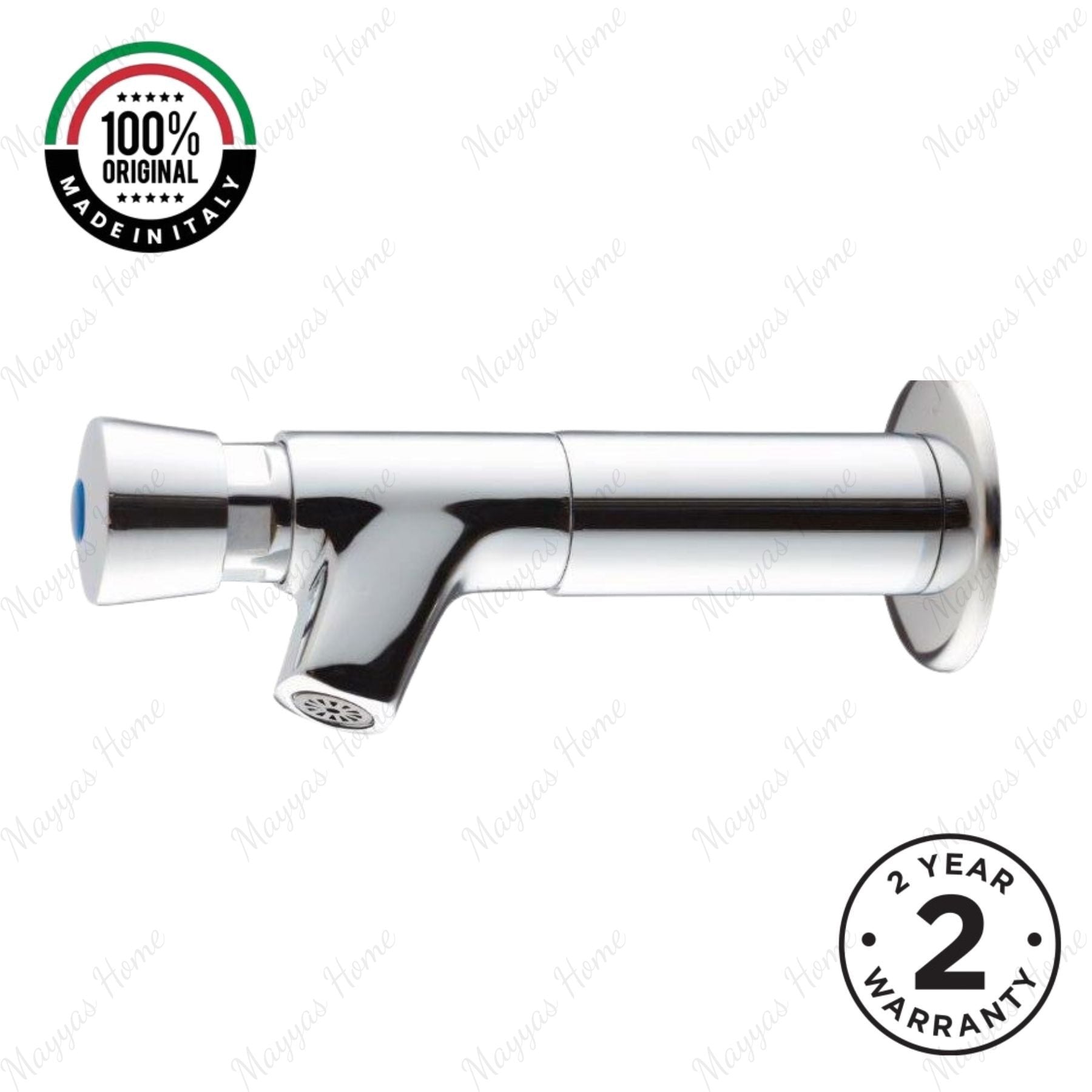 Wall-mounted single-water timed tap with extended body, push-button control and anti-vandal protection for commercial washrooms across the UAE today.