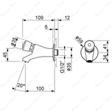 Wall-mounted single-water timed tap with push-button control, adjustable flow and anti-vandal protection for commercial, healthcare and public washrooms in UAE.