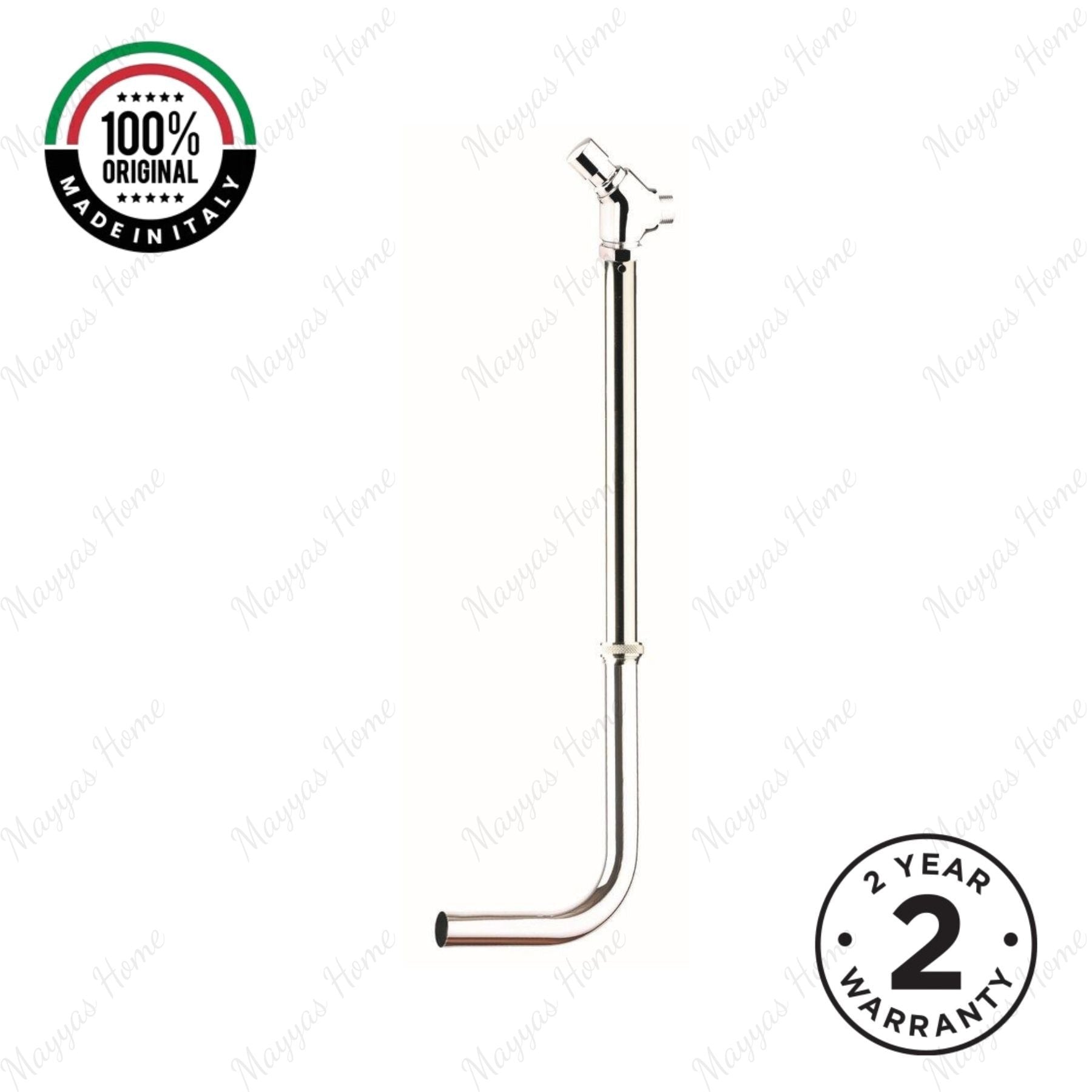 Wall-mounted toilet flush valve with push-button timer control, drain hose and G 1” female threaded spigot connection. Ideal for UAE commercial, hospitality and public washrooms.