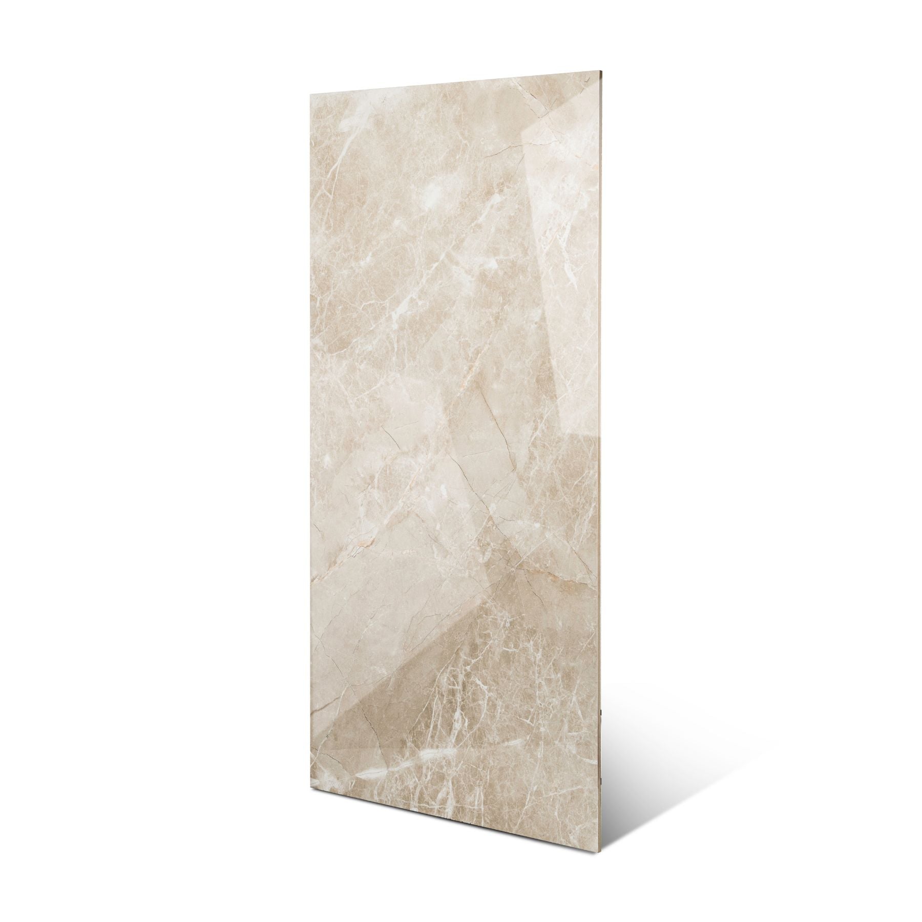 Zenith Sand glossy marble effect porcelain tile 60x120cm with 9mm thickness features warm sand tones and polished luxury finish.