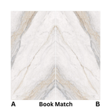 Placia Bianco 120x240cm 09mm – Book-Match Glossy Tile