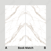 Calacatta Gold 120x240cm 09mm – Book-Match Matt Tile